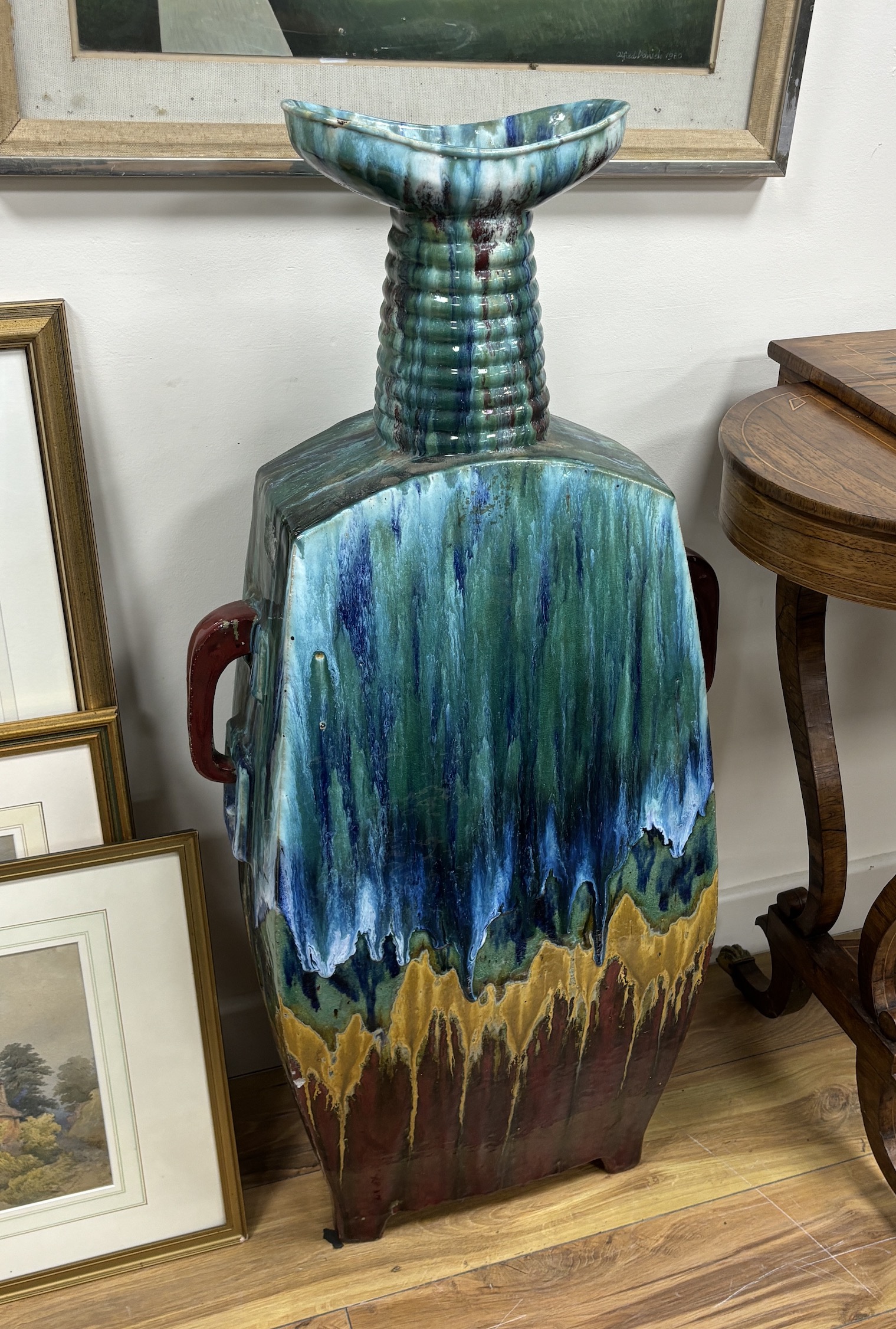 A large Chinese floor standing vase, 100cm